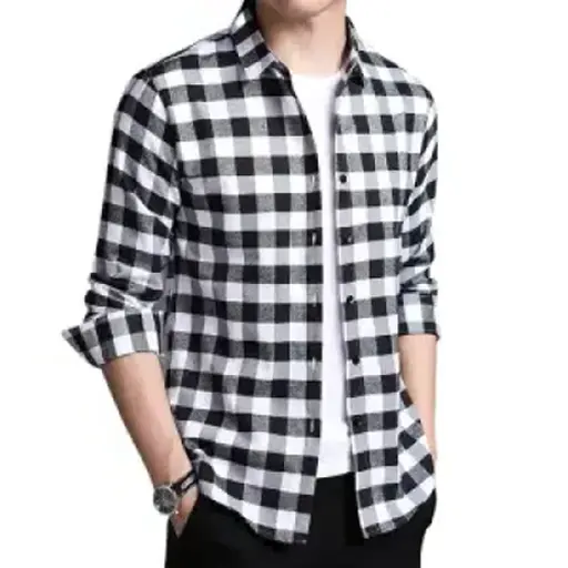 p15-1.webp Black & White Check Shirt - Image 1